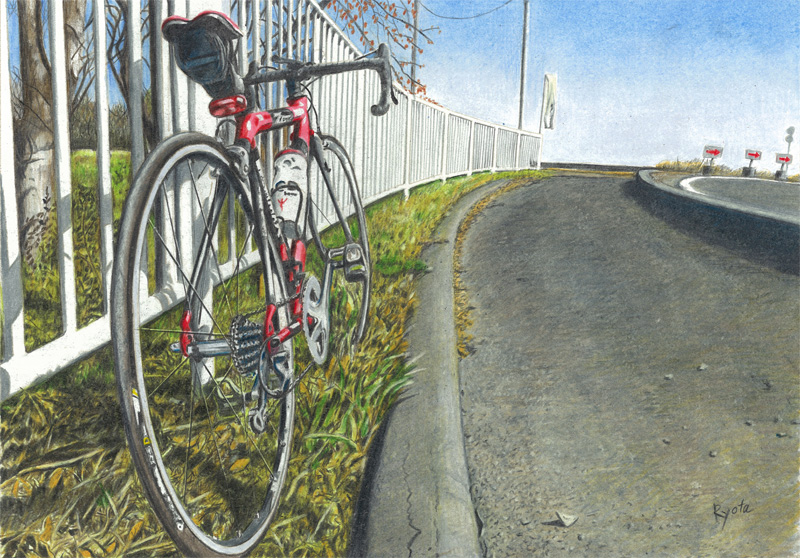 水彩画：自転車と風景 2006年作 水彩画：自転車と風景 2006年作